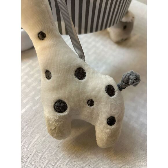 Infant crib mobile animals gray white stripes clips on musical - Picture 6 of 6